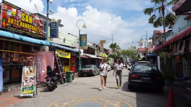 George Town Penang Malaysia Maj 2018 Besökare Lilla Indien Penang — Stockvideo