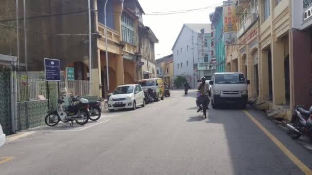 George Town Penang Malaysia Jun 2018 Indian Cycling Jalan Pintal — Stock Video