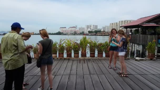 George Town Penang Malasia Jun 2018 Guía Turística Ayuda Visitante — Vídeos de Stock