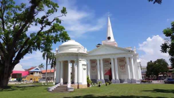 George Town Penang Malasia Jun 2018 Iglesia San Jorge Bajo — Vídeo de stock