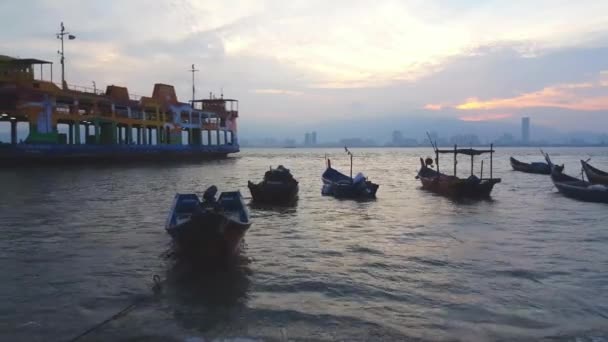 Butterworth Penang Malaisie Juin 2018 Coucher Soleil Rapid Penang Quittant — Video