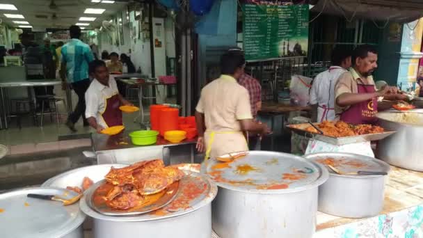 George Town Penang Malásia Jun 2018 Muçulmano Ocupado Prepara Comida — Vídeo de Stock