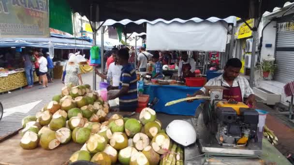 George Town Penang Malaysia Jun 2018 Preparazione Canna Zucchero Bevanda — Video Stock