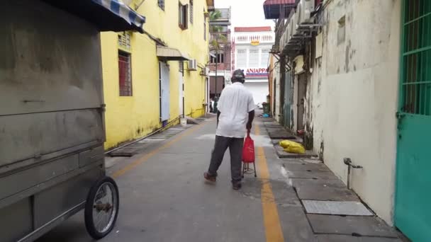 George Town Penang Malaisie Juin 2018 Homme Boiteux Dans Les — Video