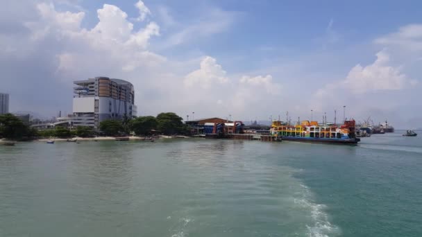 Butterworth Penang Malasia Jun 2018 Ferry Rápido Tiro Ancho Terminal — Vídeos de Stock