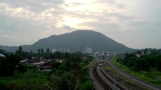 George Town Penang Malaysia Jul 2018 Ets Electric Train Service — Stockvideo