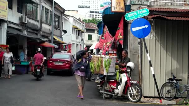 George Town Penang Malajsie Aug 2018 Timelapse Tradiční Trh Lebuh — Stock video