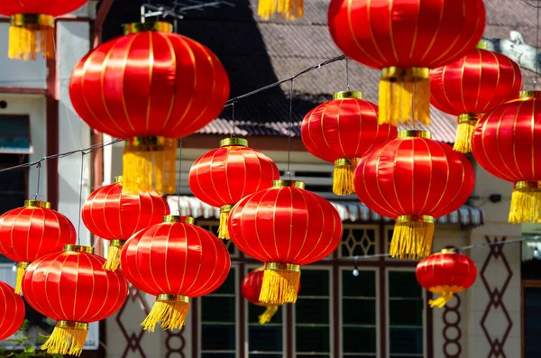 Chinese New Year Red Lantern Morning — Stock Photo, Image