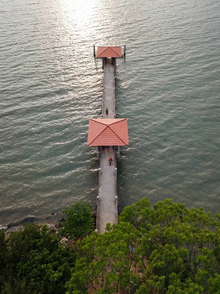 Вид Воздуха Jetty Batu Musang Batu Kawan Pulau Pinang — стоковое фото
