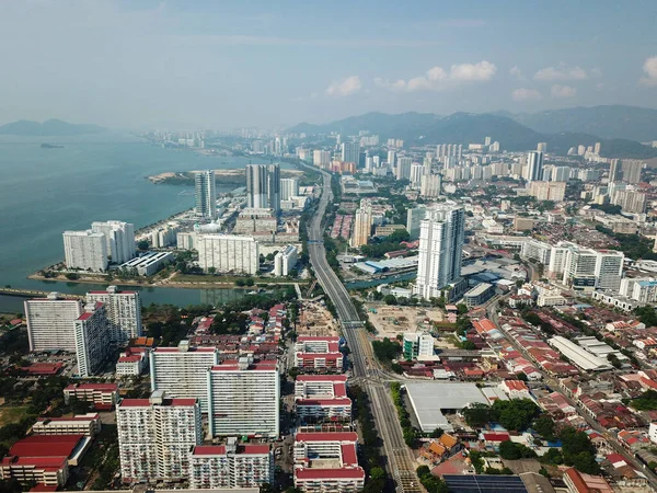 Aerial View Tun Lim Chong Highway Movement Control Order Caused — Stock Photo, Image