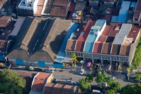 Uitzicht vanuit de lucht oud erfgoedhuis. — Stockfoto