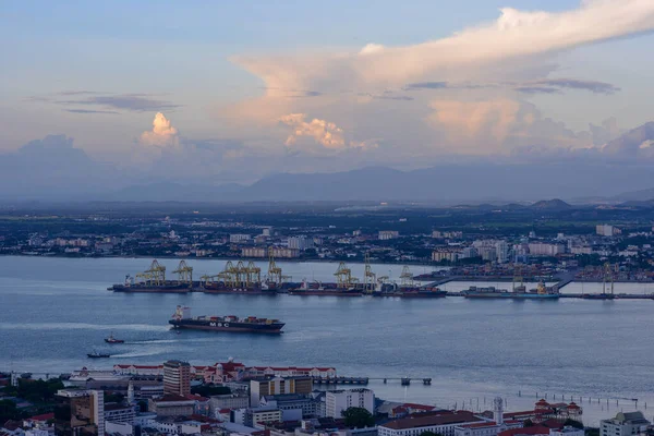 Vista aerea occupato Butterworth Container Terminal . — Foto Stock