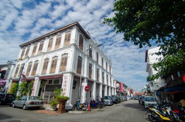Georgetown, Penang / Malezya - 14 Şubat 2020: Mimarlık Ren I Tang Miras Hanı.