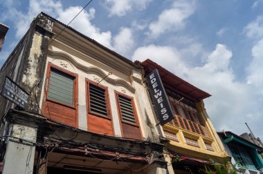 Georgetown, Penang / Malezya - 15 Şubat 2020: Ermeni Caddesi 'ndeki eski miras evi.