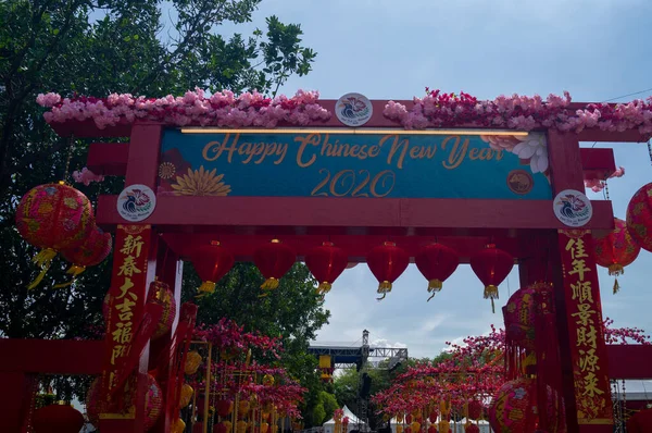 Georgetown Penang Malezya Şubat 2020 Hükümetten Mutlu Çin Yeni Yılı — Stok fotoğraf