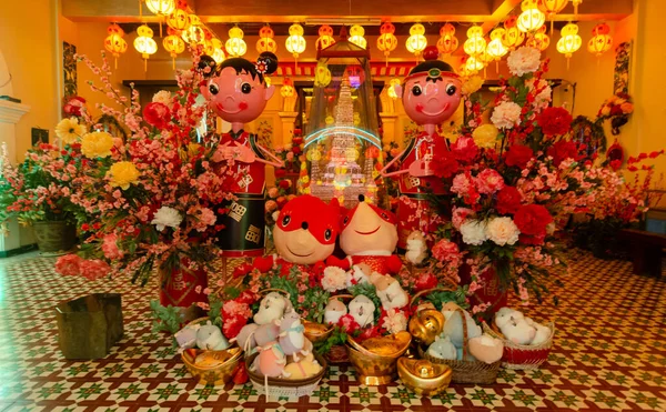 Kek Lok Si 'de Çin Yeni Yıl Dekorasyonu. — Stok fotoğraf