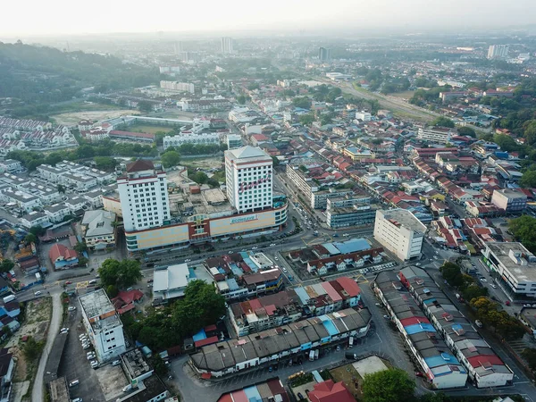Luchtfoto BM Plaza bij Bukit Mertajam stad. — Stockfoto