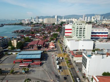Hava görüntüsü Hızlı Penang toplu taşıma istasyonu.