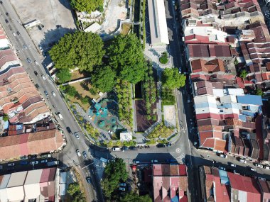 Hava manzarası Sia Boey Şehir Arkeoloji Parkı 'na bakıyor