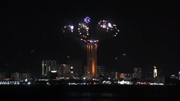 Komtar Vuurwerk Januari 2020 — Stockvideo