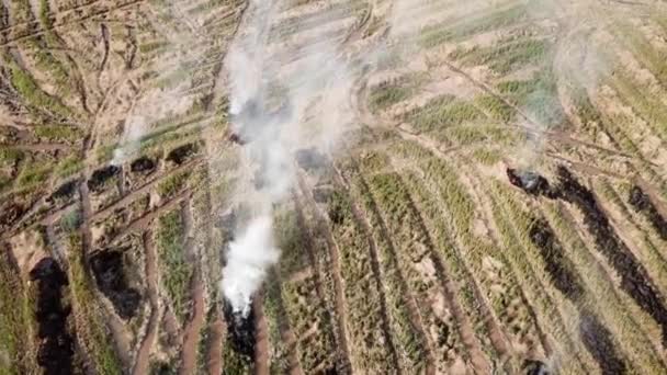 Feu ouvert aérien provoquant un dégagement de fumée blanche en Malaisie .