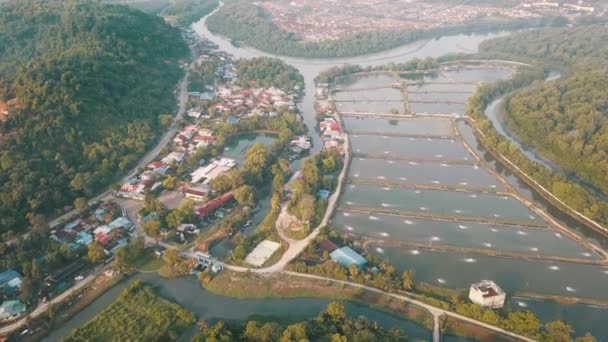 Top view Bukit Tambun visdorp. — Stockvideo