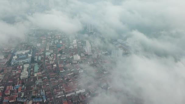 Ködös reggel Penang világörökség — Stock videók