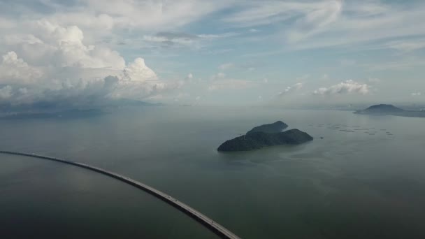 Aerial Penang Second Bridge (Sultan Abdul Halim Muadzam Shah Bridge) — Stock Video