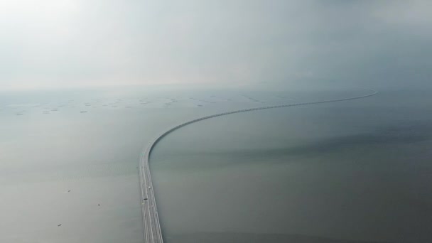 Letecký pohled Penang druhý most — Stock video