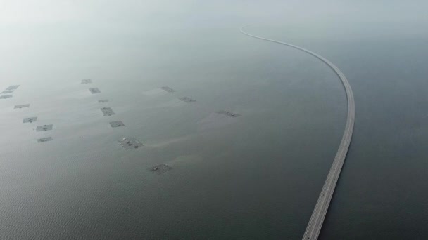 Aerial view Sultan Abdul Halim Muadzam Shah Bridge — 图库视频影像