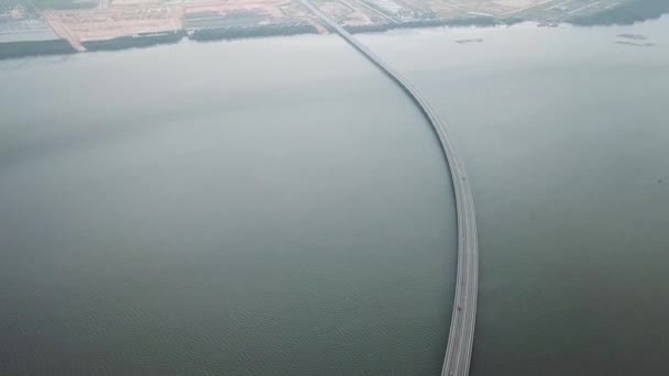 Luftaufnahme Penang zweite Brücke — Stockvideo