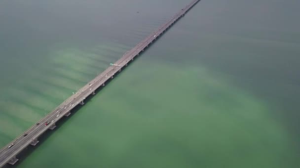 Vista aérea del puente Penang — Vídeo de stock