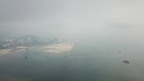 Aerial Panning left reclamation land at Gurney. — Stock Video