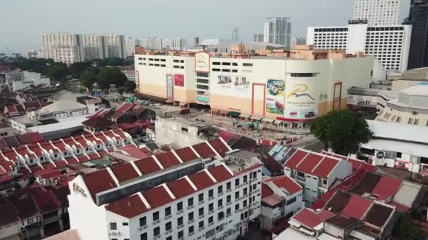 Konstrukce leteckého pohledu před nákupním centrem Prangin. — Stock video