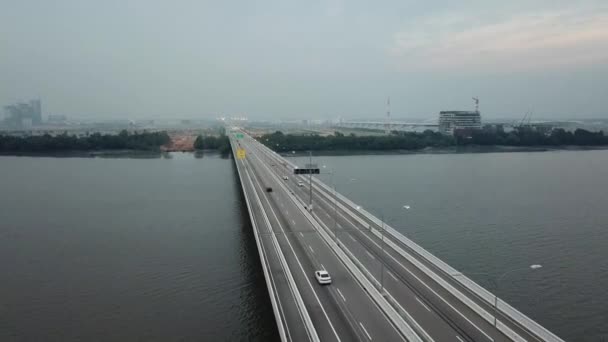 Luchtfoto Penang Tweede Brug Sultan Abdul Halim Muadzam Shah Bridge — Stockvideo