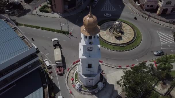 Aerial view Queen Victoria and Fort Cornwallis in restoration. — Stock Video