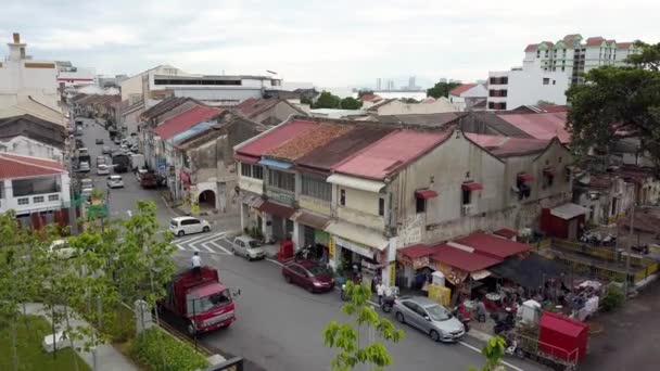 Vista aérea antiga loja casa em Jalan C.Y. Choy... . — Vídeo de Stock