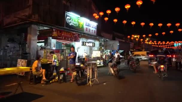 Hawker menjual makanan — Stok Video