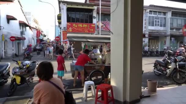 Hawker comida chee cheong diversão na rua de Georgetown . — Vídeo de Stock
