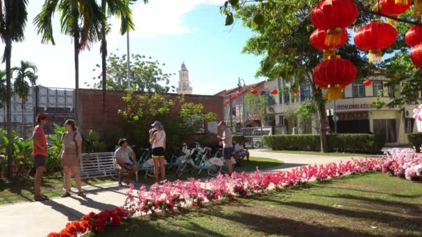 George Town Penang Malajsie Ledna 2020 Turistický Odpočinek Arménském Parku — Stock video