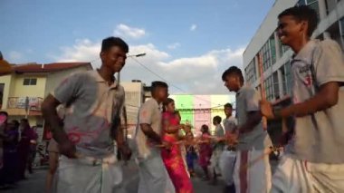 Kulim, Kedah / Malezya - 18 Ocak 2020: Hintli oyun sopası dansı.