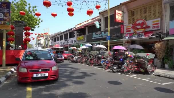 George Town Penang Malajsie Ledna 2020 Turistický Zážitek Prozkoumat Georgetown — Stock video