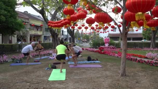 George Town Penang Malásia Janeiro 2020 Pessoas Exercitam Juntas Parque — Vídeo de Stock