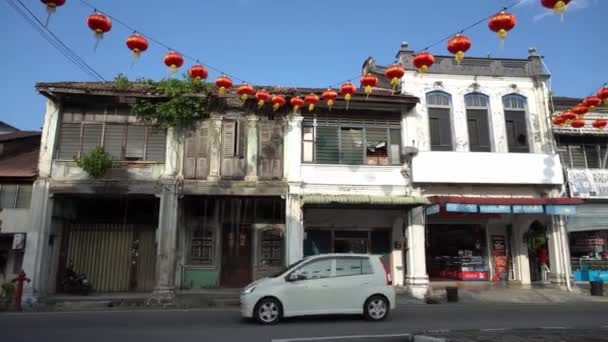 Bukit Mertajam Penang Malezja Stycznia 2020 Stary Dom Czerwoną Latarnią — Wideo stockowe