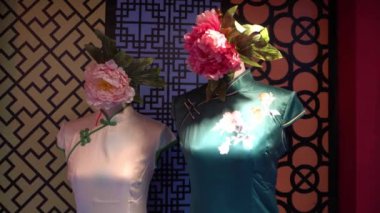 George Town, Penang / Malezya - 21 Ocak 2020: Çin Yeni Yılı için çiçek süsleme ile Çin Yeni Yılı.