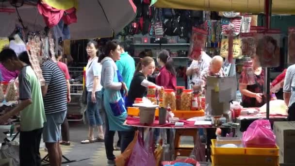 George Town Penang Malasia Jan 2020 Ajetreado Mercado Local Diferentes — Vídeos de Stock