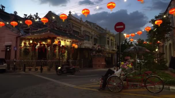 George Town Penang Malaisie Janv 2020 Jonction Dans Rue Pendant — Video