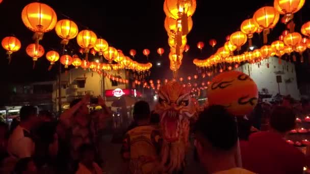 George Town Penang Malaysia Jan 2020 Drakdans Gatan — Stockvideo