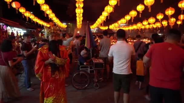 George Town Penang Malezja Styczeń 2020 Bóg Bogactwa Niesie Sztabkę — Wideo stockowe