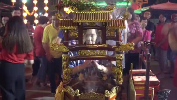 Bayan Lepas Penang Malezja Stycznia 2020 Chiński Wielbiciel Dostaje Kadzidło — Wideo stockowe
